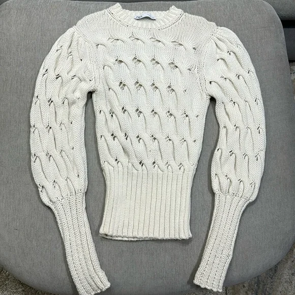 Zara Knit Sweater with Cutouts - Picture 1 of 5